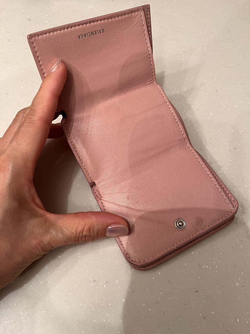 BALENCIAGA ピンク レザー 三つ折り財布 - 小物工場 直営 店