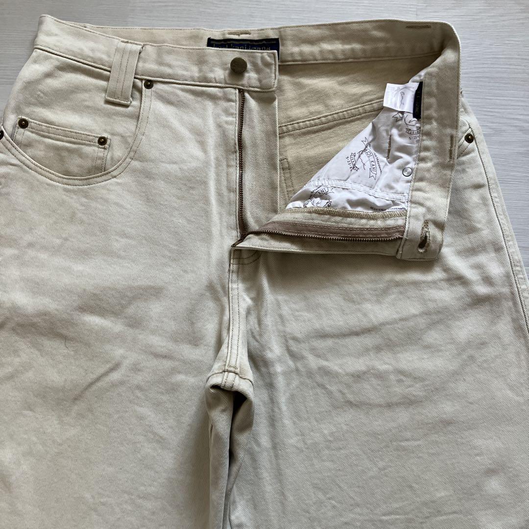 高品質 KANI KARL 90s オフホワイト極太 B系 デニムバギーショーツ パンツ