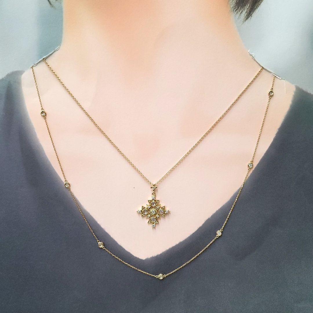超歓迎 使い方変幻自在✧̣̥̇ K18 ダイヤモンド ステーション ネックレス uenjy-m98350568618 安い得価