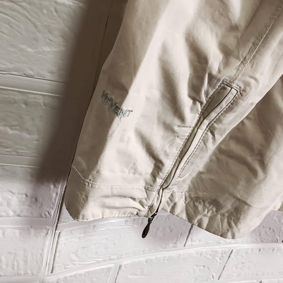 ノースフェイス 薄手 マウンテンジャケット ハイベント ベルト 刺繍ロゴ 白XL