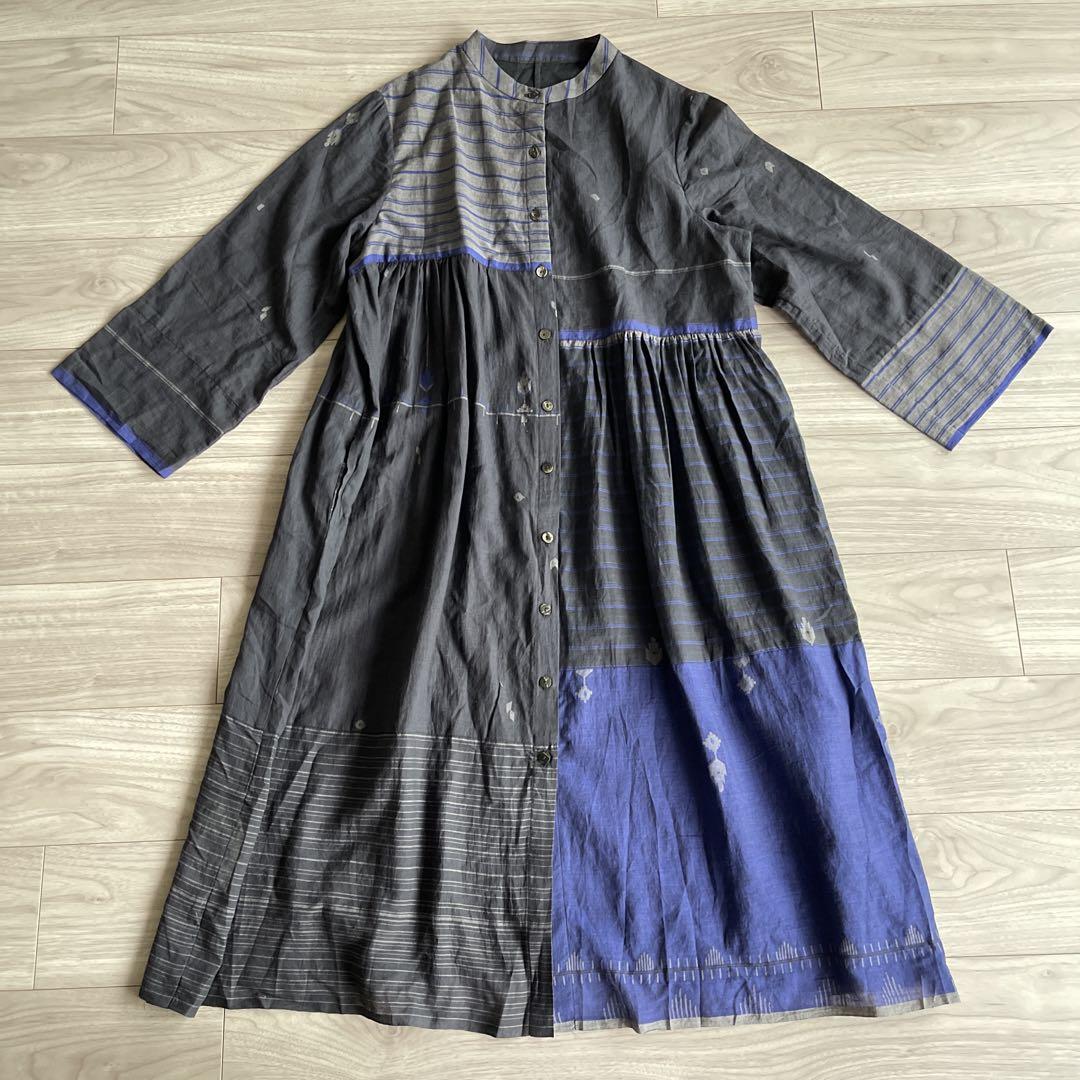 maku makutextiles マク　ジャムダニ　インド　コットンワンピース maku makutextiles マク ジャムダニ インド コットンワンピース