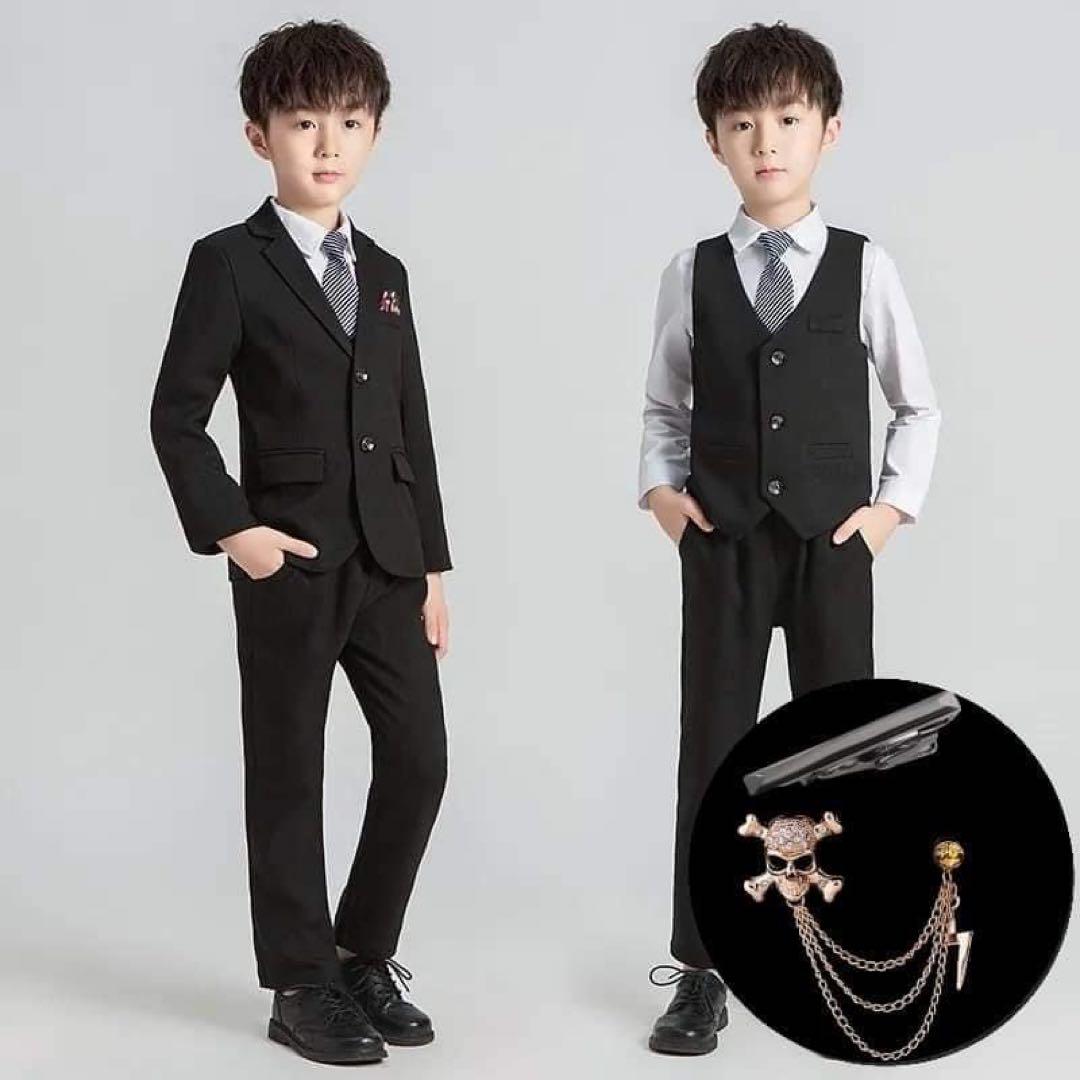 男の子 キッズスーツ フォーマル 高品質 卒園式 入学式 新品 ブラック 160