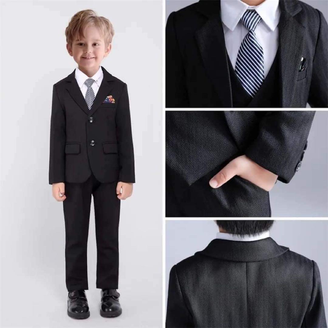 男の子 キッズスーツ フォーマル 高品質 卒園式 入学式 新品 ブラック 160