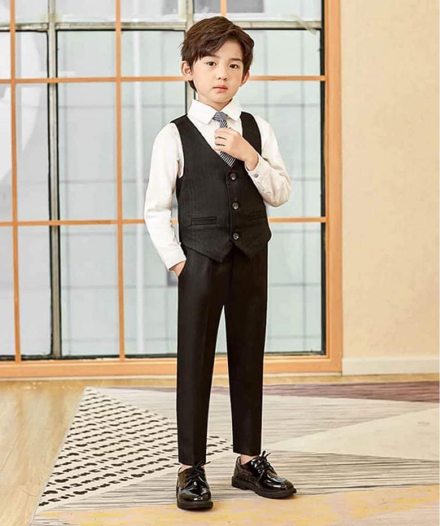 男の子 キッズスーツ フォーマル 高品質 卒園式 入学式 新品 ブラック 160