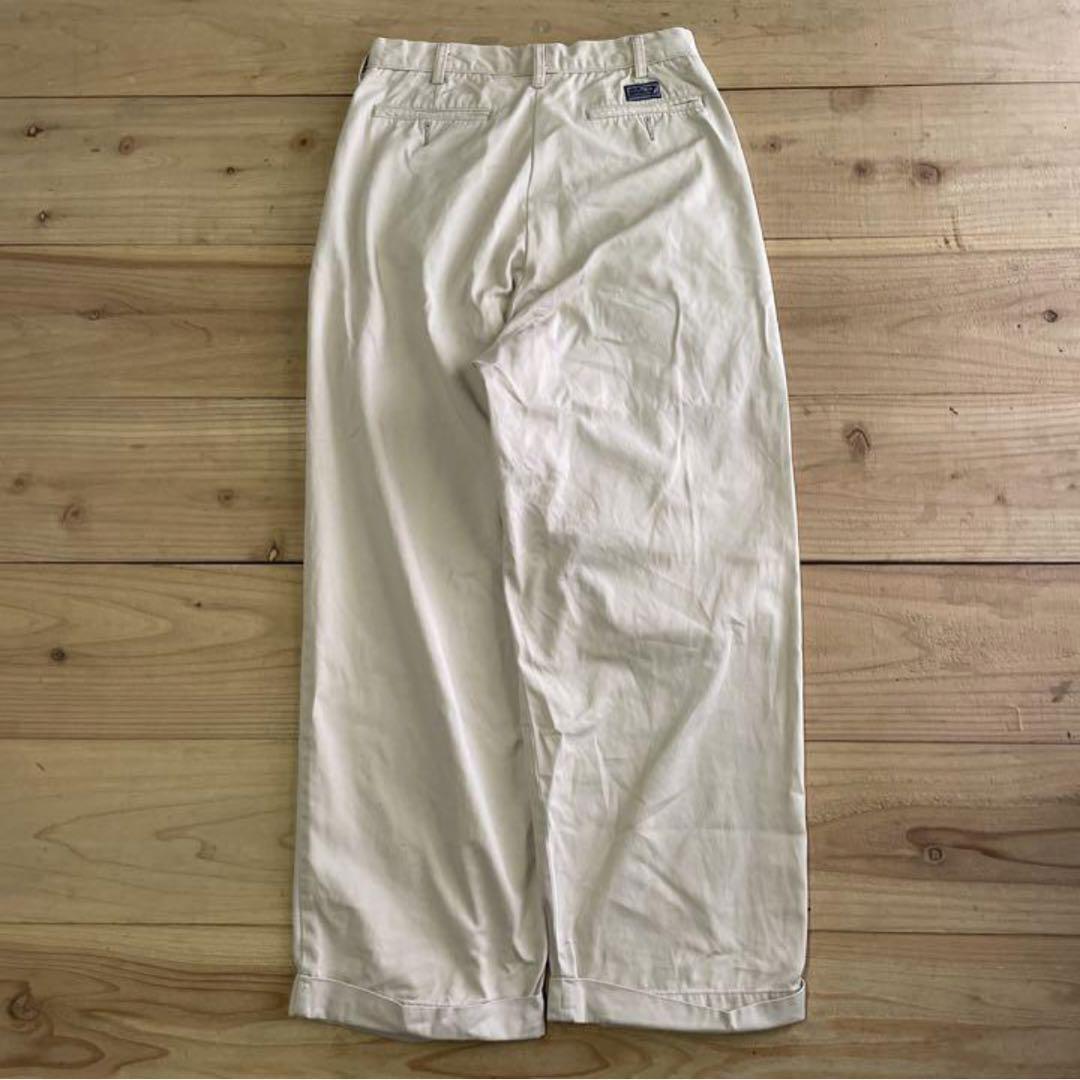 古着　90's Nauticaチノパンツ　ワイドストレート　ベージュ