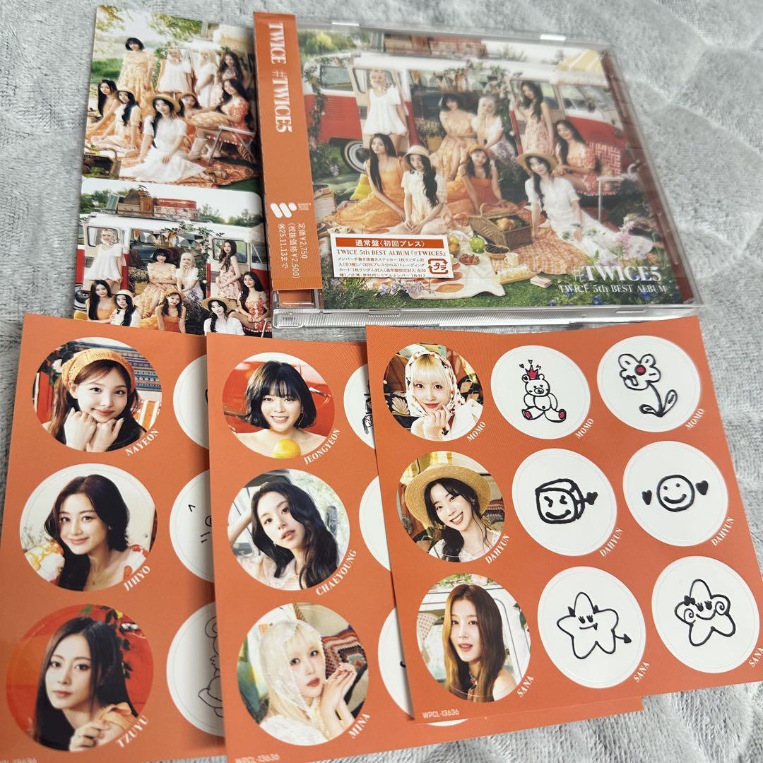 TWICE #TWICE5 通常盤 ステッカー トレカ CD セット - メルカリ