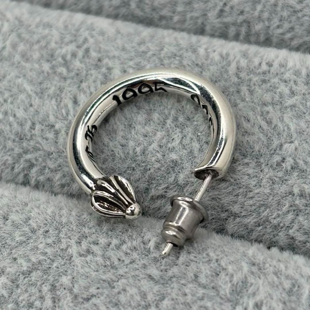 最安値】シルバー メンズ クロスプレーンフープピアス クロス