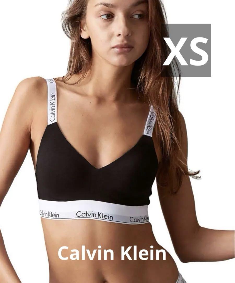 Calvin Klein ロゴストラップブラレット XS ブラック