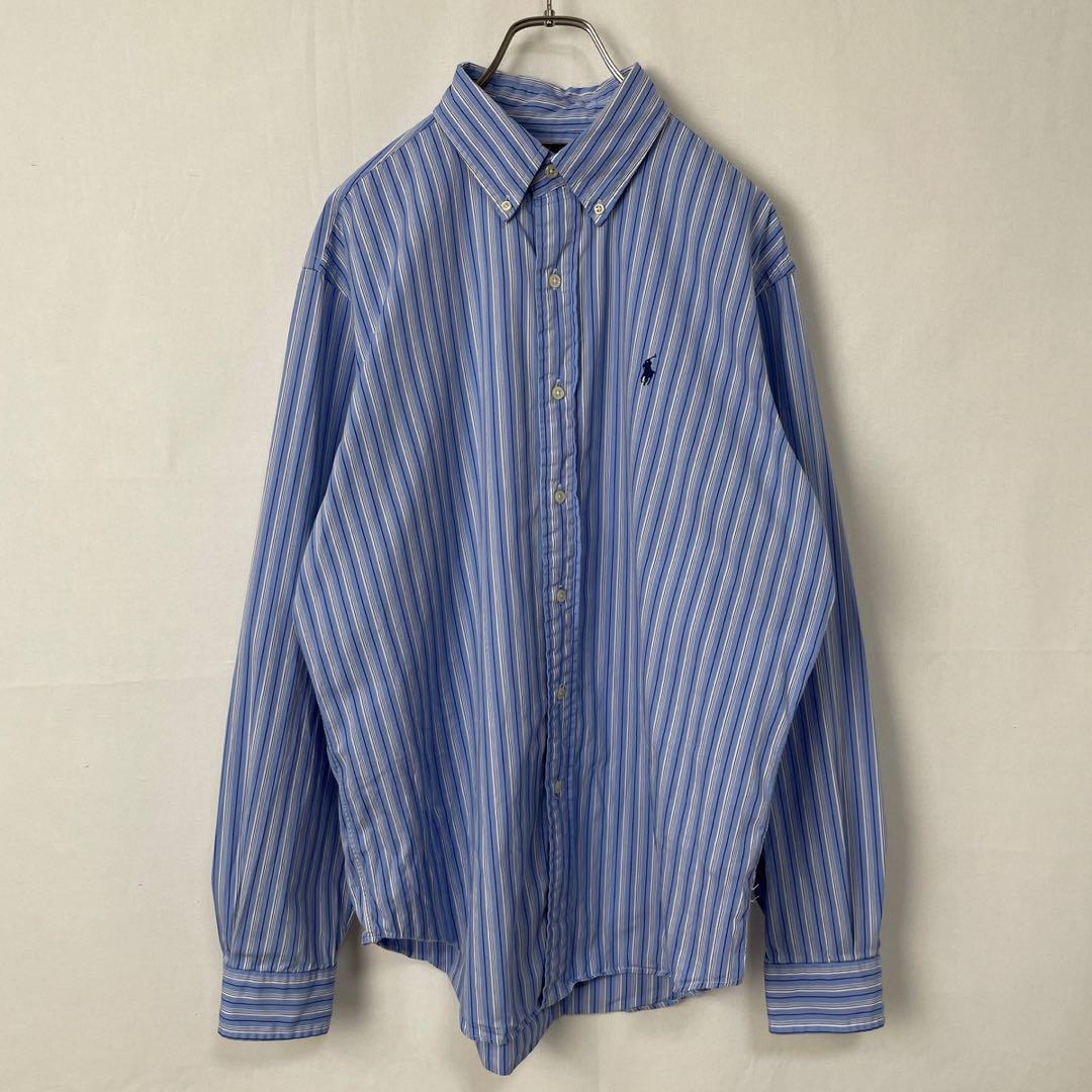 90s ラルフローレン ストライプシャツ ボタンダウンシャツ 古着 ヴィンテージ