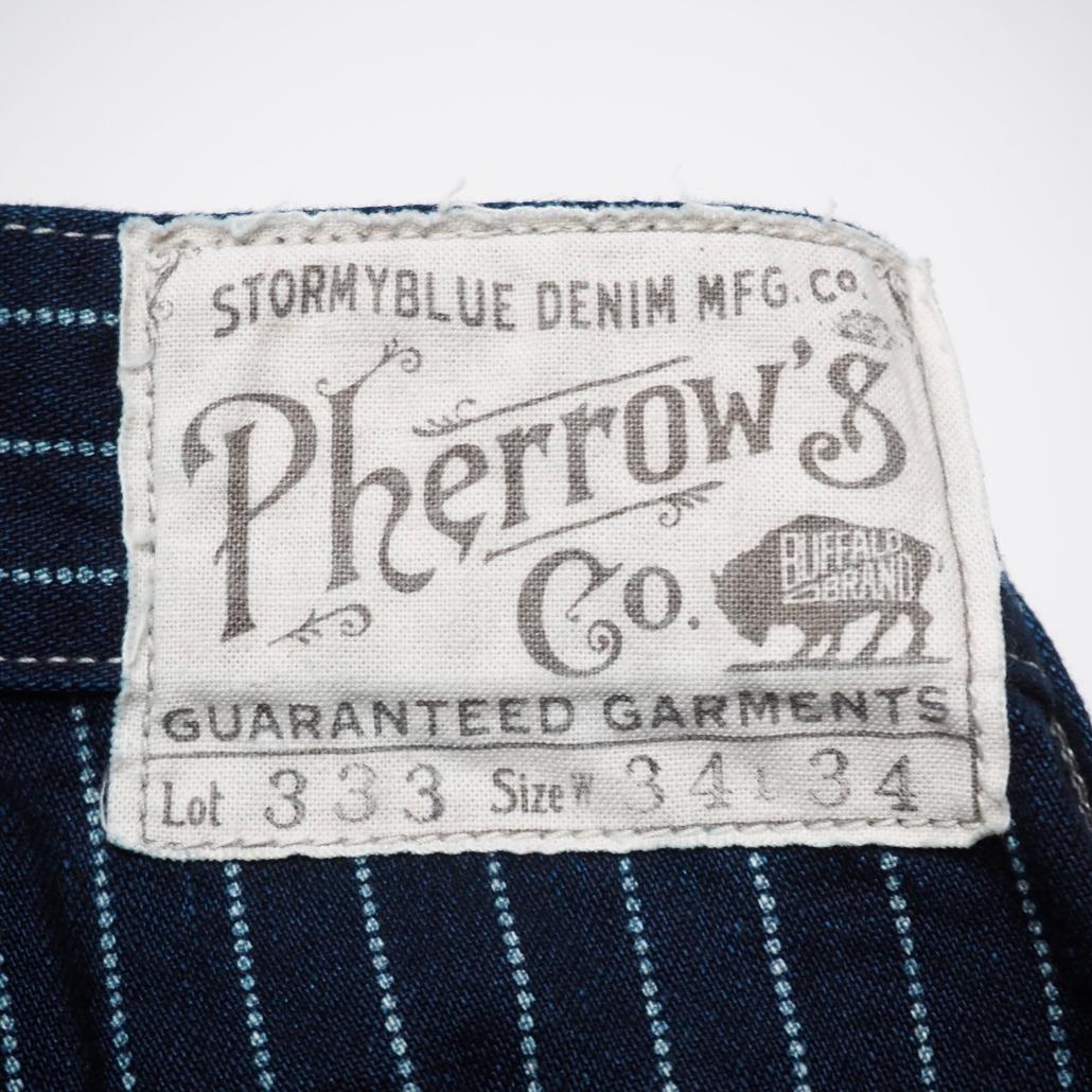 美品 Pherrow's ウォバッシュストライプワークパンツ30's MODEL