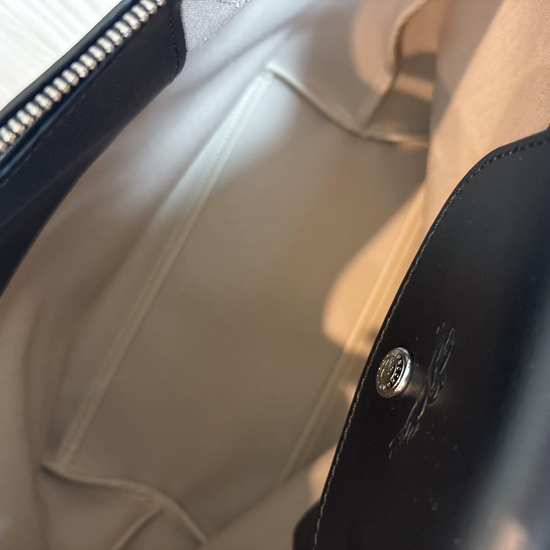 【超美品】LONGCHAMP ブラック レザー トートバッグ