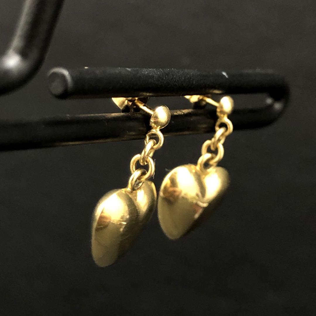 (C032408)K18 ピアス YG ハート 18金 アクセサリー