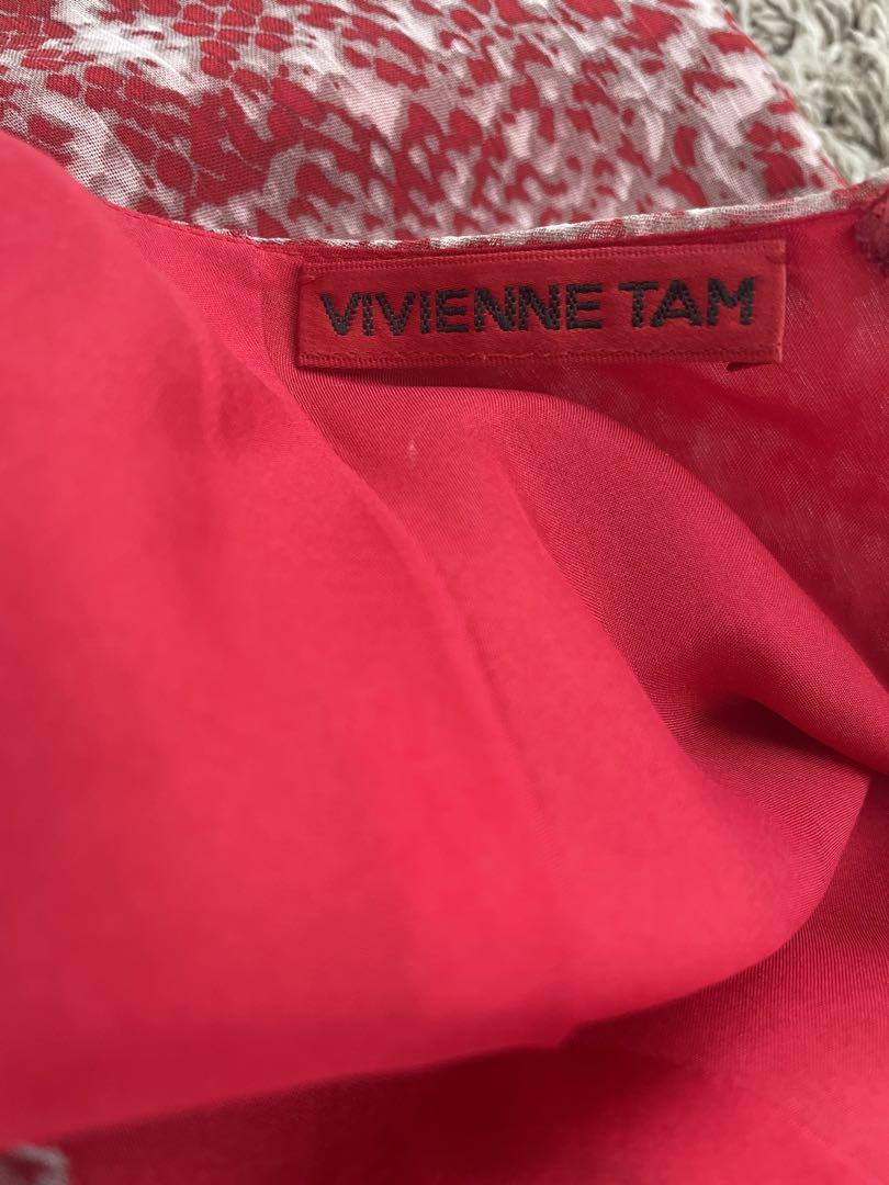 ヴィヴィアン・タム NETTINGワンピース(朱赤)サイズ0 VIVIENNE TAM ヴィヴィアンタム ワンピース レッド 赤