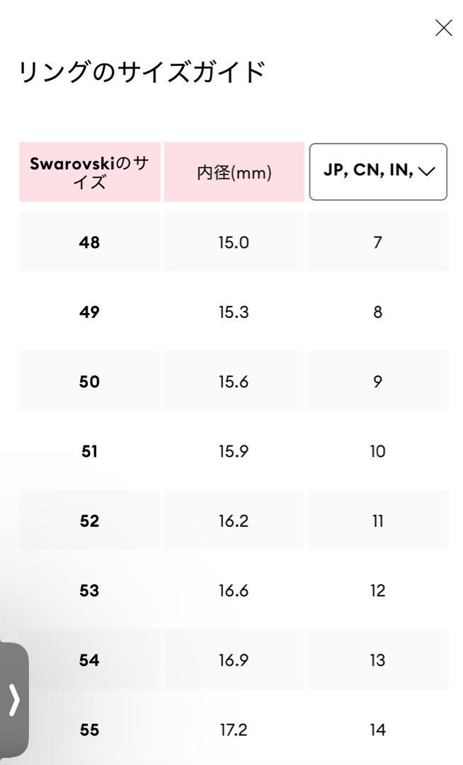 Swarovski クリスタルリング　50サイズ