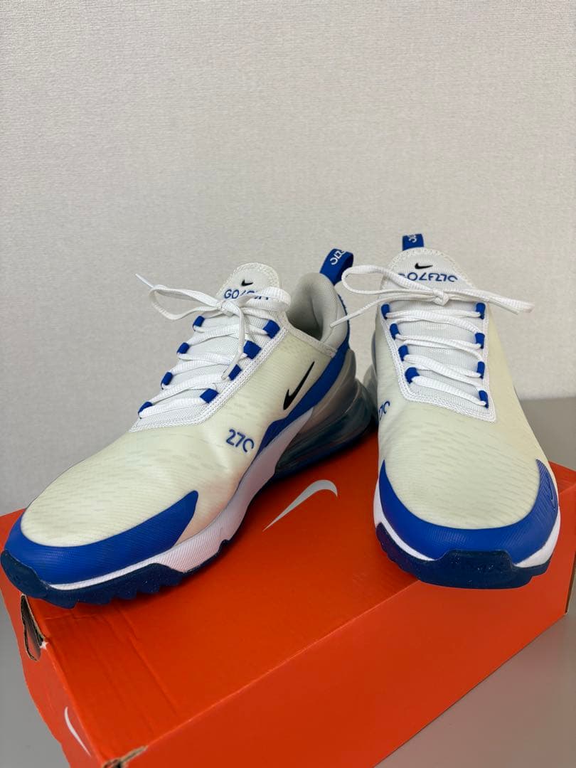 Nike Air Max 270 ゴルフシューズ ホワイト/ブルー Nike Air Max 270 ゴルフシューズ ホワイト/ブルー