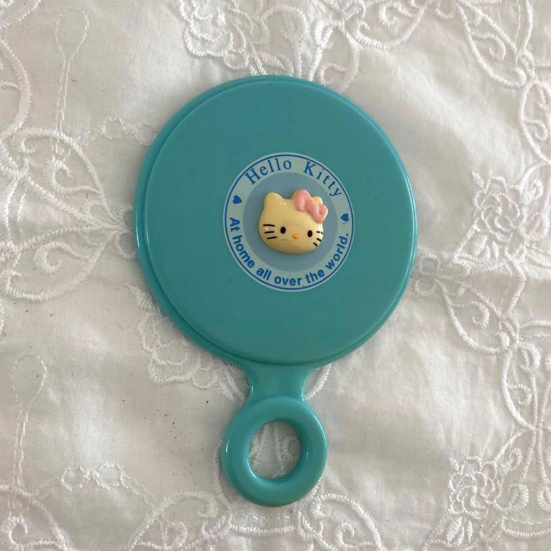 希少　レトロ　ハローキティ ハンドミラー がま口　セット サンリオ キティ ハンドミラー ガチャガチャ レトロ - メルカリ