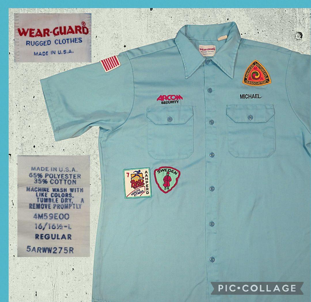 ✅️ USA製 WEAR-GUARD ビンテージ AMAワッペン ワークシャツ