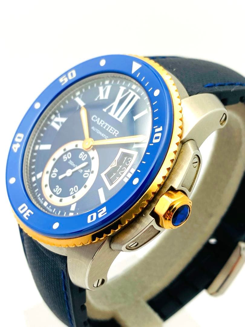 極美品 カルティエ W2CA0008 カリブ ダイバー K18/SS 保/箱 極美品 カルティエ W2CA0008 カリブ ダイバー K18/SS 保/箱