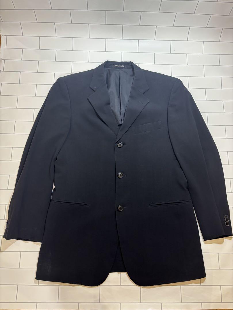 黒 ビジネスジャケット シングルブレスト