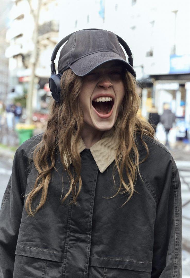 ZARA コントラストカラー ワックスジャケット