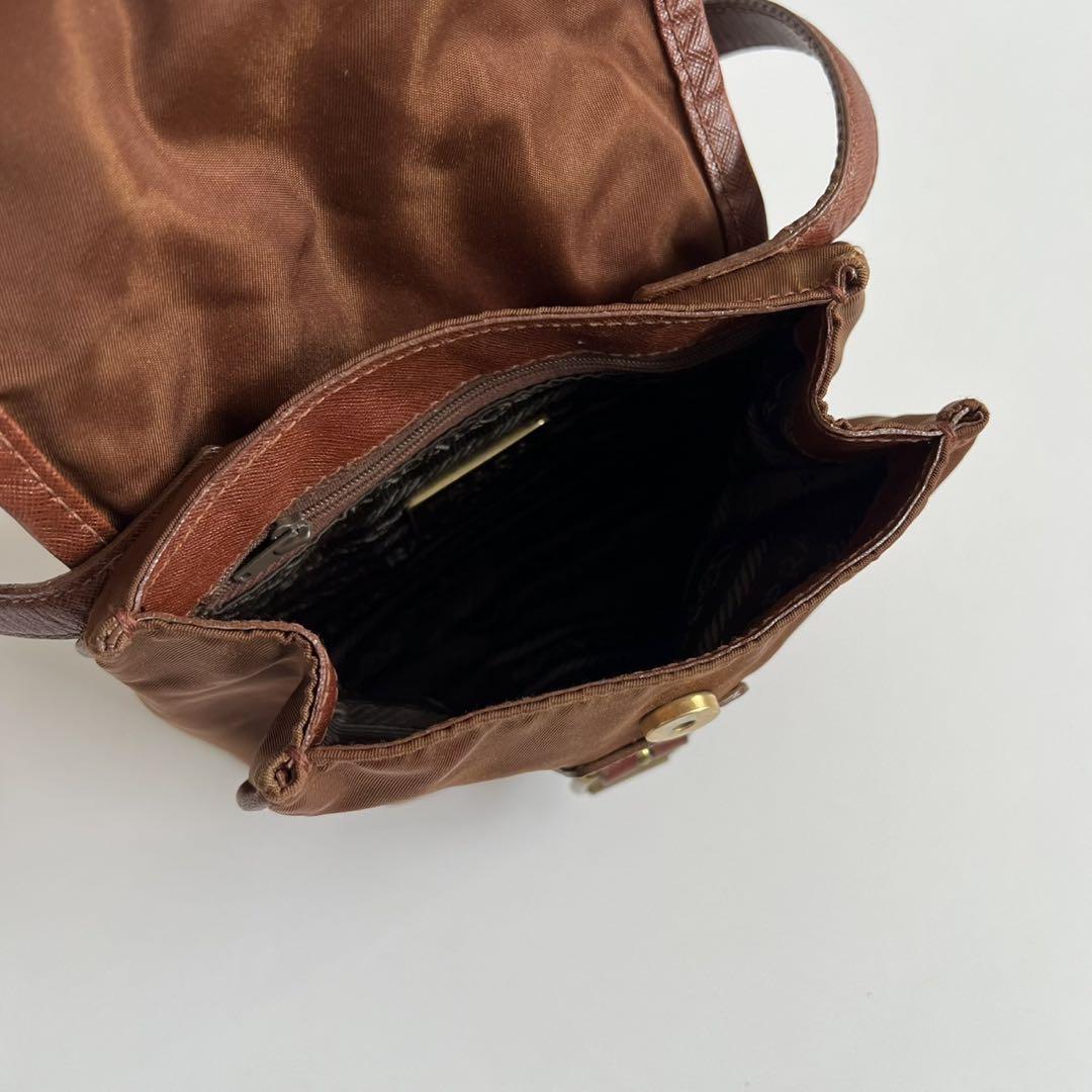 バッグ PRADA LEATHER NYLON ONE SHOULDER BAG