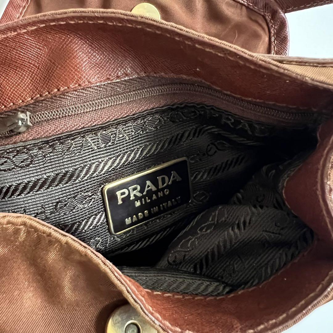 バッグ PRADA LEATHER NYLON ONE SHOULDER BAG