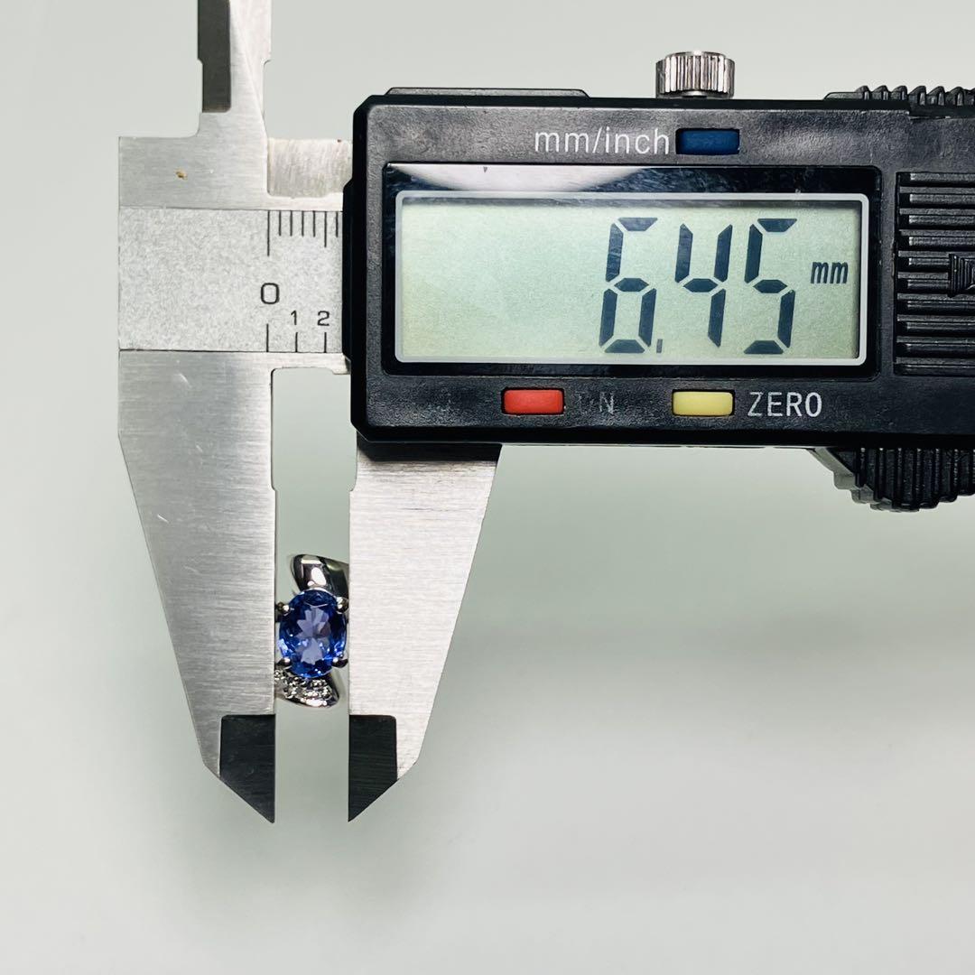 美品 Pt900 ダイヤ付 天然タンザナイト リング TZ1.12 D0.08
