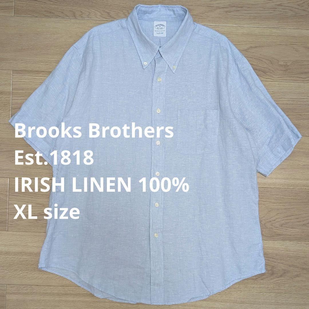 【美品】Brooks Brothers リネン100% 半袖シャツ XL