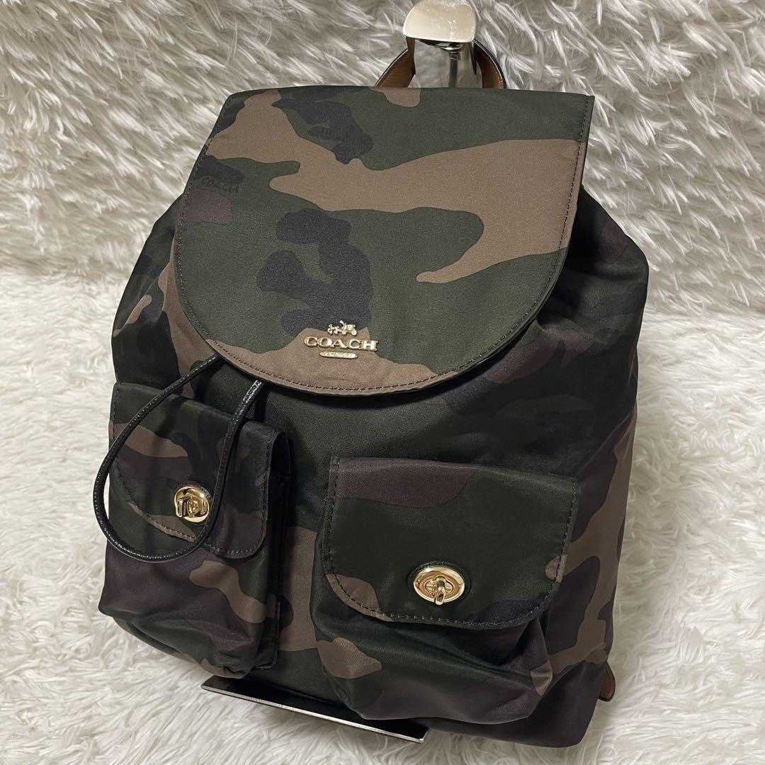 新品同様　COACH F11848 カモフラ柄　リュック　バックパック