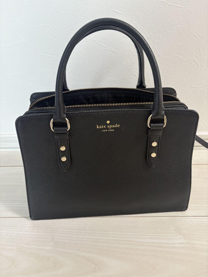 kate spade 黒 レザーバッグ