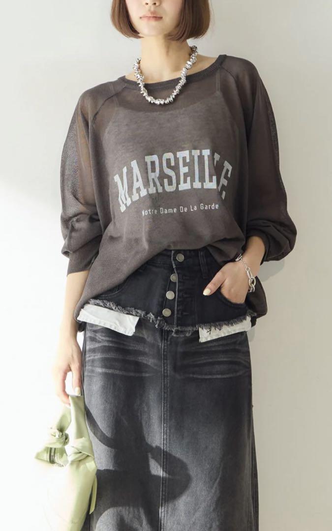 ロゴシアートップス ライトグレー ブラック esica エシカ frene