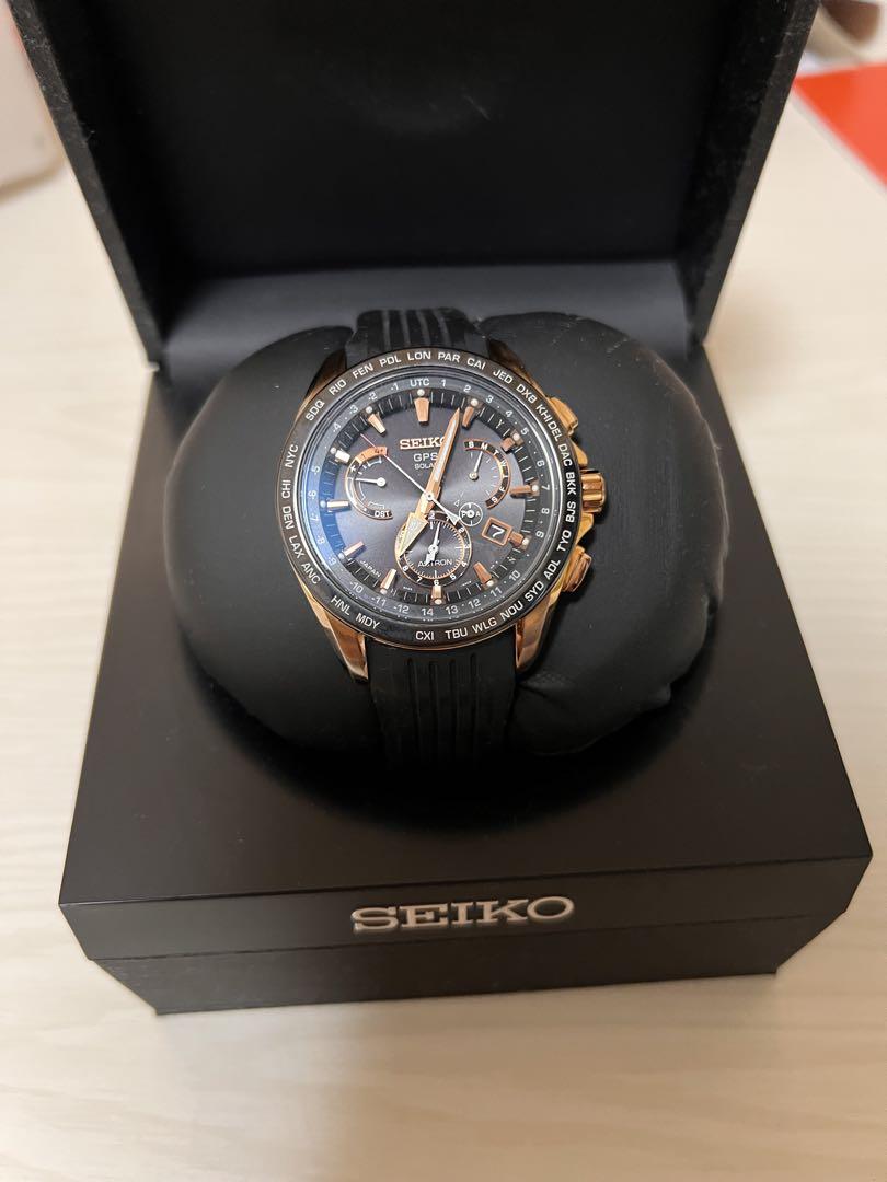 SEIKO ASTRON ソーラー ブラック ゴールド
