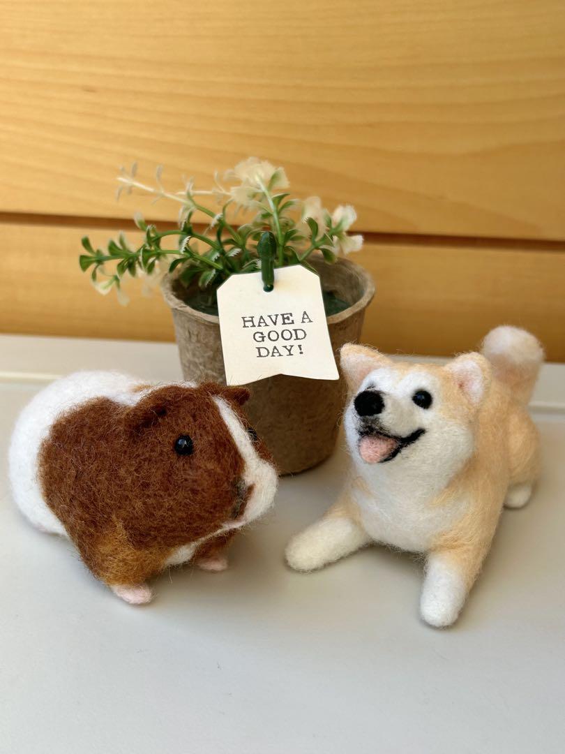 HARUHI♪モルモットちゃん 柴犬ちゃん 羊毛フェルト ハンドメイド