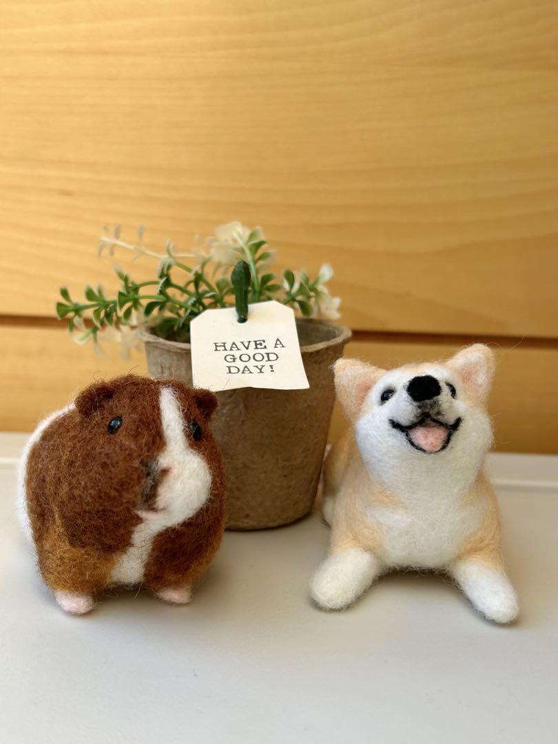 HARUHI♪モルモットちゃん 柴犬ちゃん 羊毛フェルト ハンドメイド