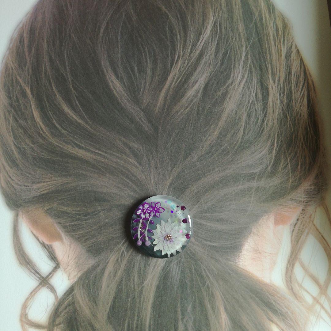 【731】ハンドメイド　レジン　ヘアゴム　ポニーフック No 571 ハンドメイド レジン ヘアゴム ポニーフック ペンダント