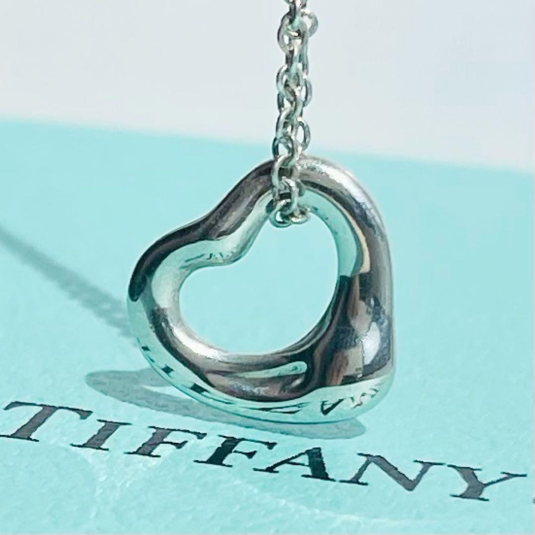 付属品あり✩Tiffany＆Co. オープンハート ネックレス 1.1mm幅