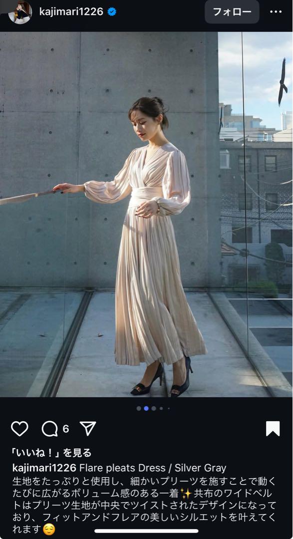 laubeblanc flare pleats dress SilverGray - メルカリ