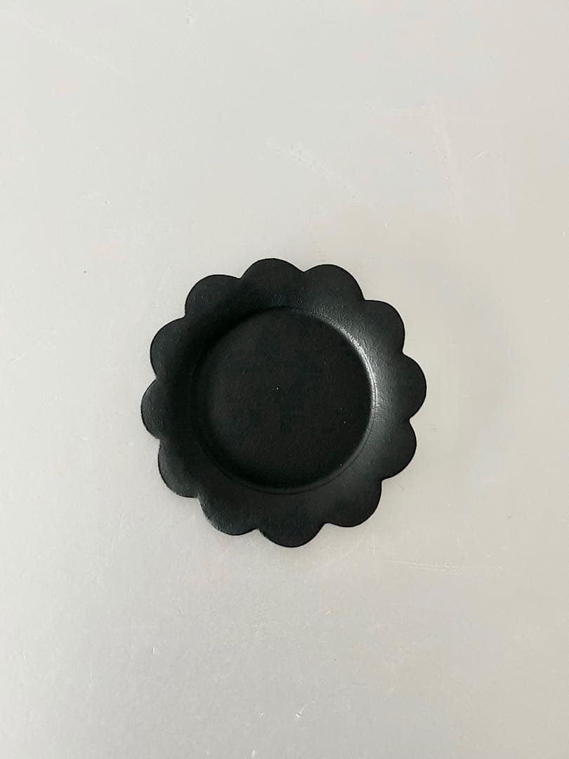 【美品】加藤益造　黒花プレート　2