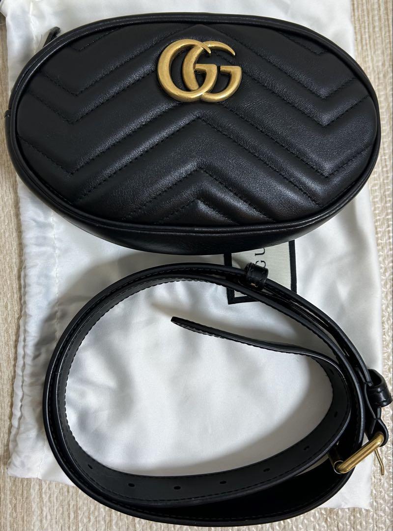 GUCCI グッチ GGマーモント キルティングレザー ベルトバッグ