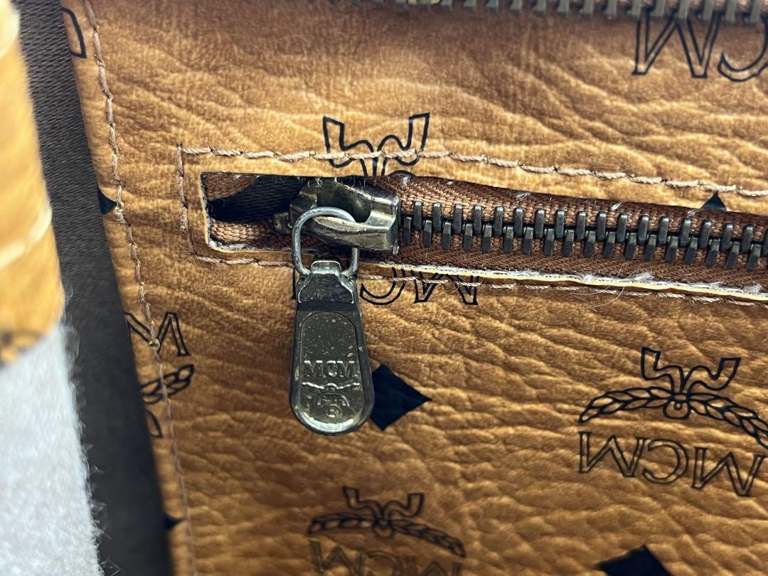 MCM ロゴプリント ブラウン トートバッグ