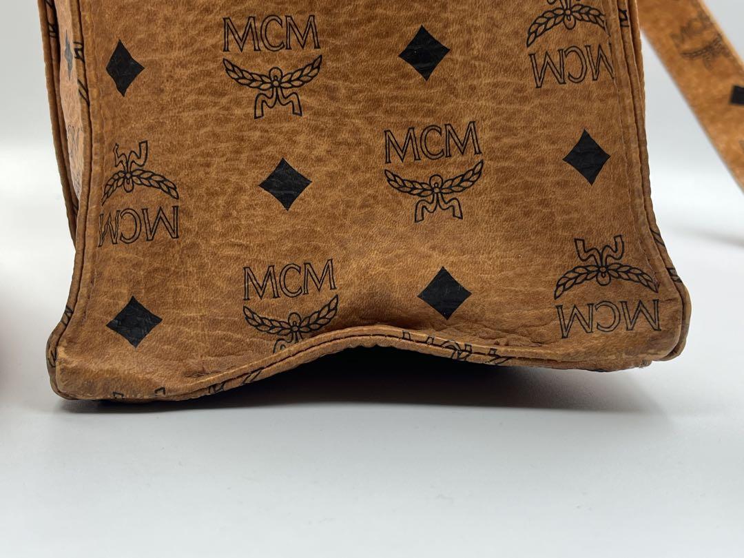MCM ロゴプリント ブラウン トートバッグ