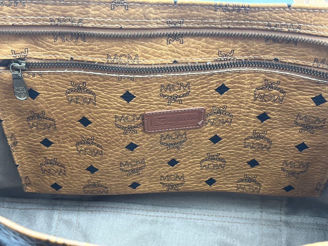 MCM ロゴプリント ブラウン トートバッグ