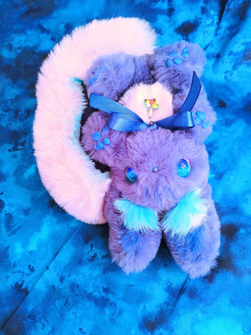 アートドールmanmarun作リスっち瞳蓄光☆琉球ガラス☆星☆モフモフ動物りす