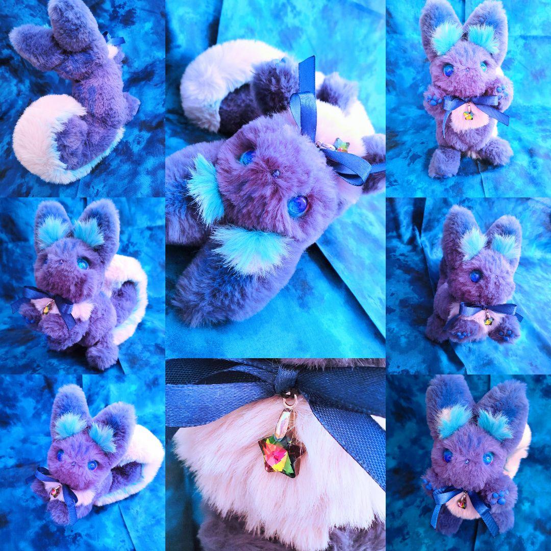 アートドールmanmarun作リスっち瞳蓄光☆琉球ガラス☆星☆モフモフ動物りす
