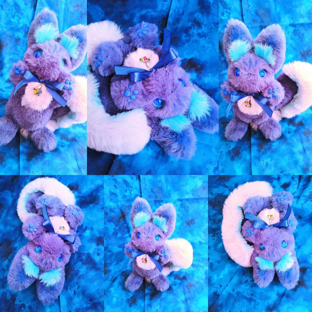 アートドールmanmarun作リスっち瞳蓄光☆琉球ガラス☆星☆モフモフ動物りす