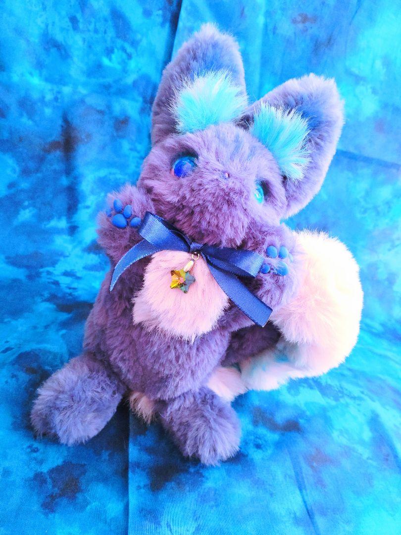 アートドールmanmarun作リスっち瞳蓄光☆琉球ガラス☆星☆モフモフ動物りす