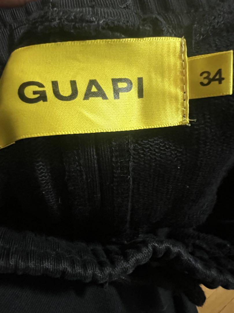 GUAPI ビーズ装飾 ブーツカットデニム 34