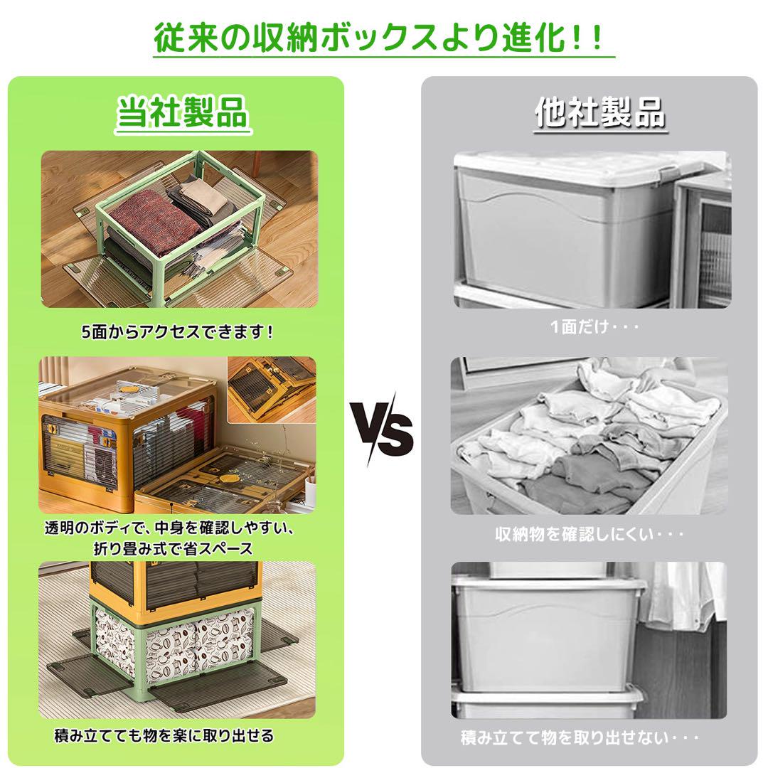 【3個セット】『M・Lサイズ』折りたたみ式収納ボックス 全5色 多用途収納