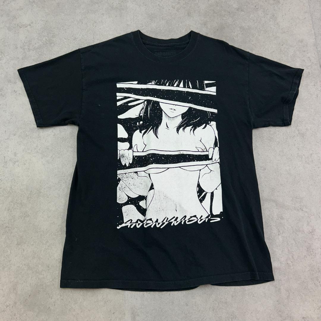 ANONYMOUS　エロT　セクシー　トップス　Tシャツ　古着　ブラック　黒　L