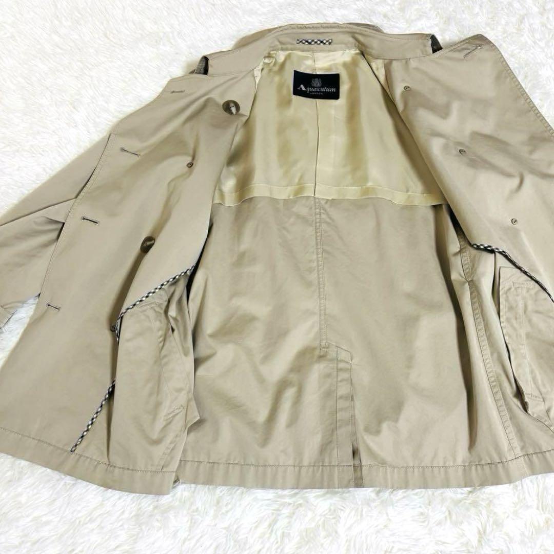美品　アクアスキュータム トレンチコート　ショートトレンチ　Ｌ　コットン100